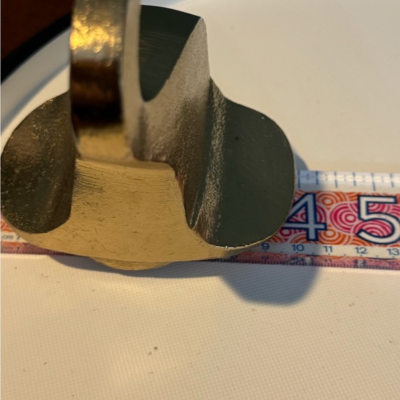 GOLD ELEPHANT wall hook chunky minimalist textured metallic decor Trunk Up - Picture 6 of 7